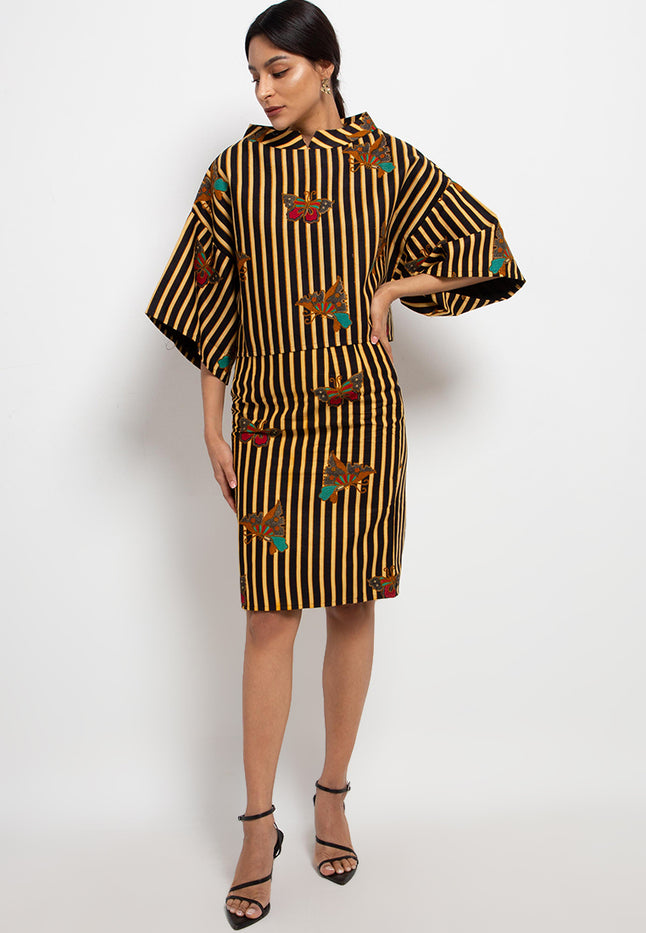 Skirt Pencil High Waist+Tricot Waffel