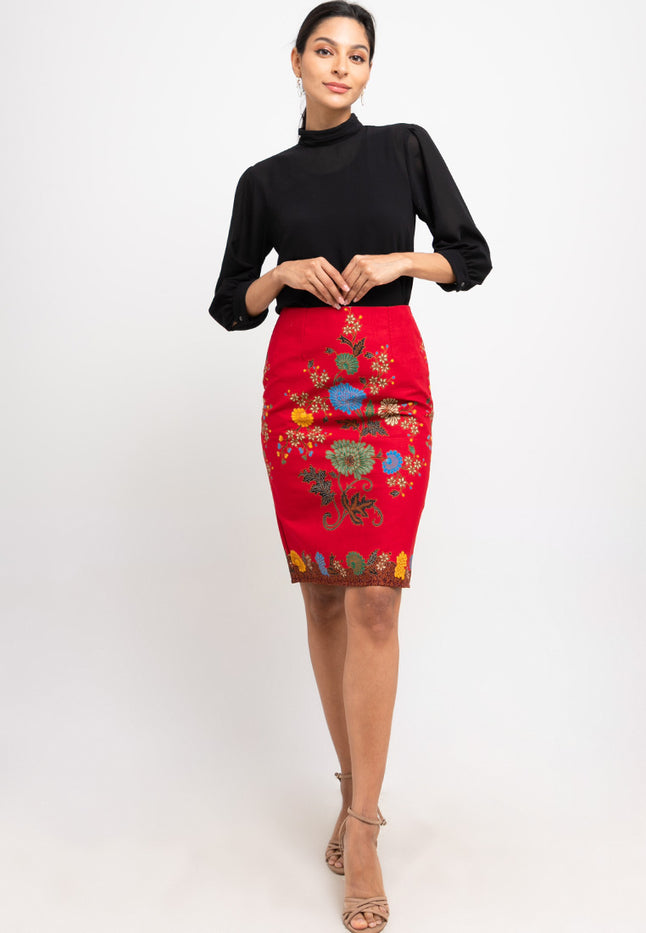 Skirt Pencil High Waist+Tricot Waffel