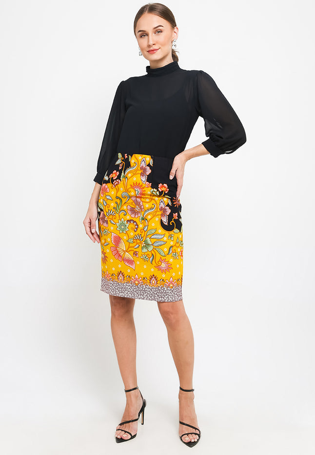 Skirt Pencil High Waist+Tricot Waffel