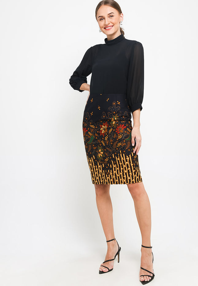 Skirt Pencil High Waist+Tricot Waffel