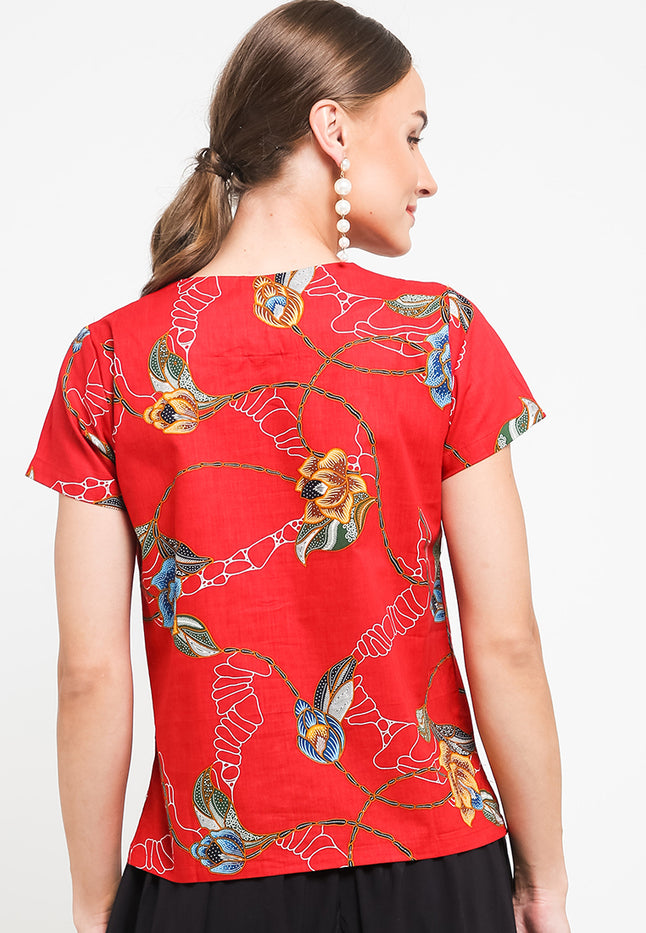 Blouse Kupnat Button CAP-Sleeve