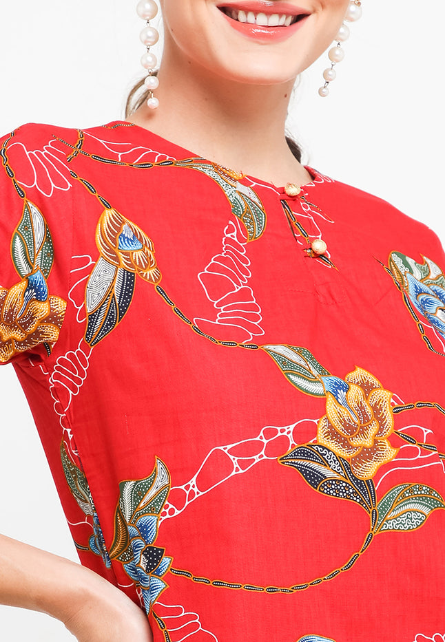 Blouse Kupnat Button CAP-Sleeve