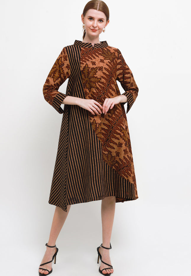 Dress Selena Sabrina Cut&Sew Long/Slv+Lining Tricot