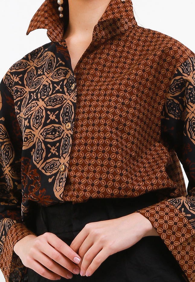 Woman's Shirt Yoke-Cloq Long/Slv Cut&Sew