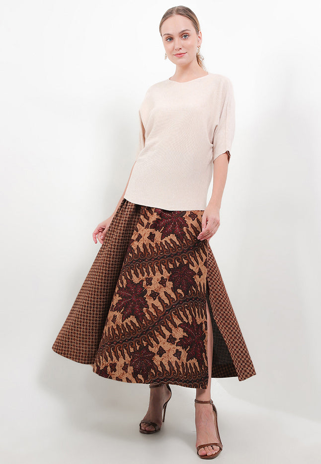 Elastic-waisted Long Skirt Alaia Cut&Sew+Lining