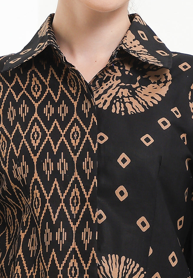 Woman's Shirt Trumpet/Sleeve Cut&Sew