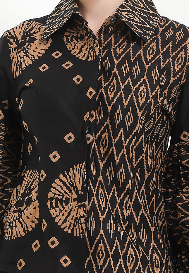 Woman's Shirt Trumpet/Sleeve Cut&Sew