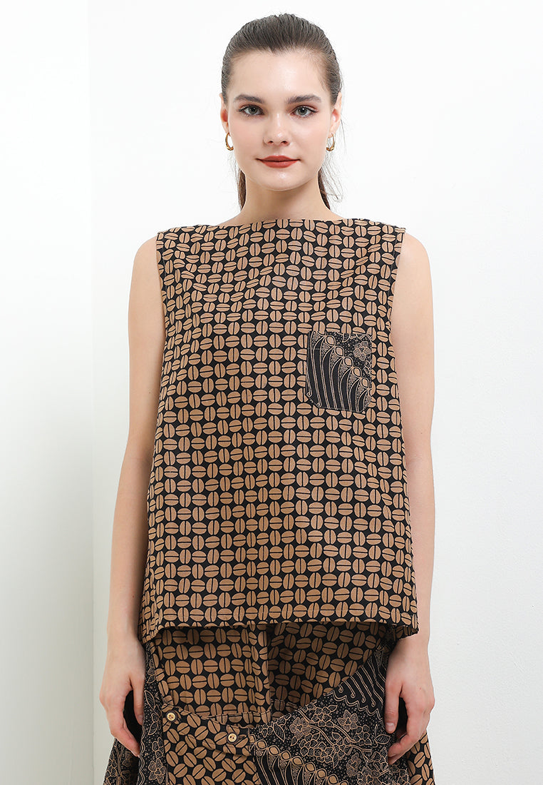 VEST Side-buttoned Cut&Sew+Lining TT