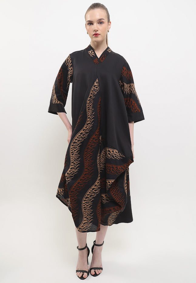 D.Asymmetric V-Double 7/8-Length Sleeves+Lining