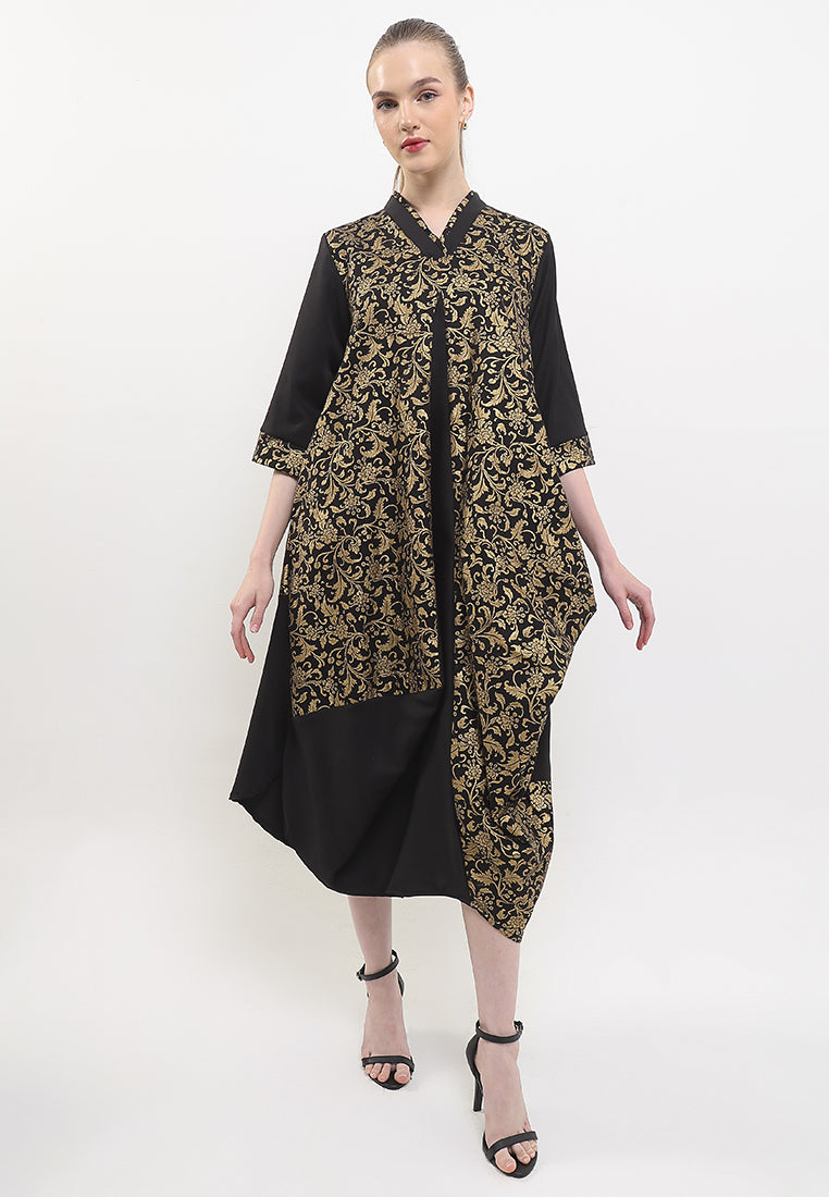 D.Asymmetric V-Double 7/8-Length Sleeves+Lining