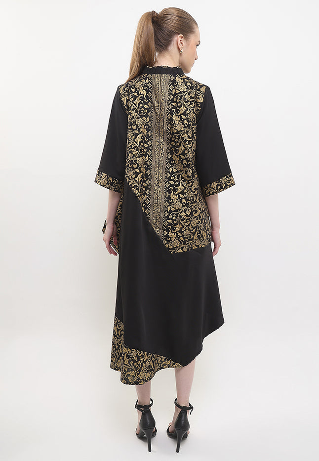 D.Asymmetric V-Double 7/8-Length Sleeves+Lining