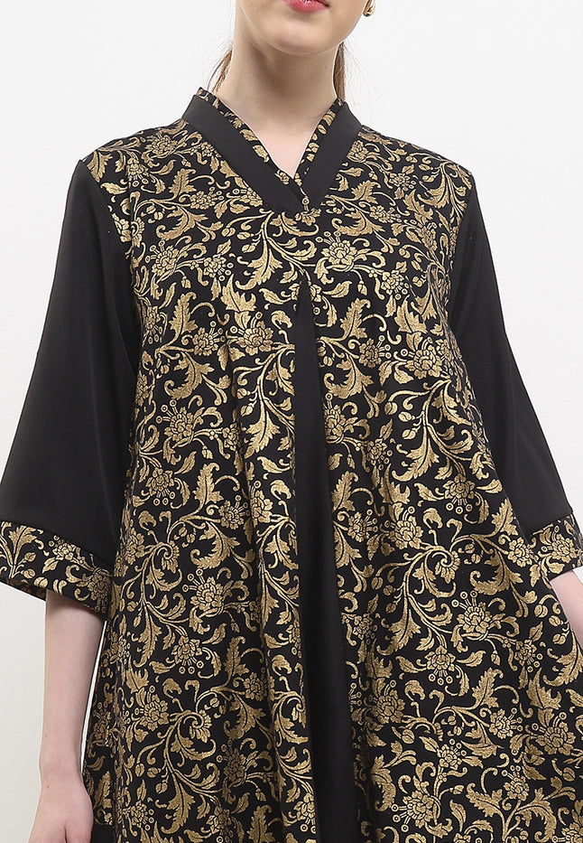 D.Asymmetric V-Double 7/8-Length Sleeves+Lining