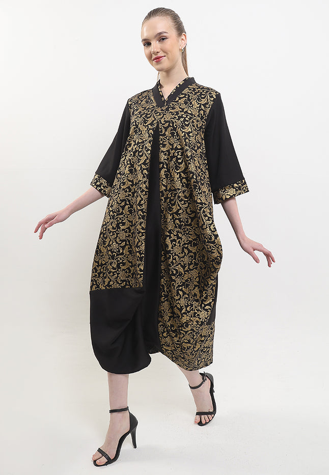 D.Asymmetric V-Double 7/8-Length Sleeves+Lining