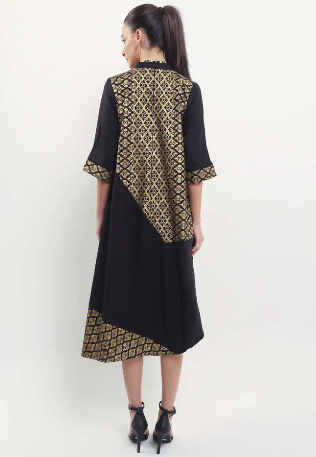 D.Asymmetric V-Double 7/8-Length Sleeves+Lining