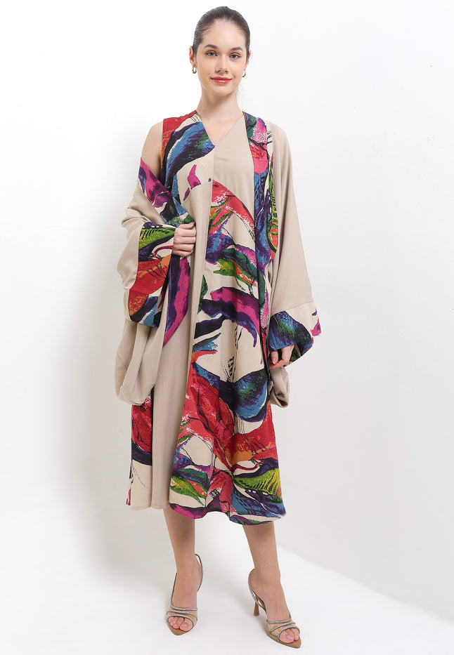 SET GAMIS Sleeveless C&S+TT & Cardigan Lowo Cut&Sew