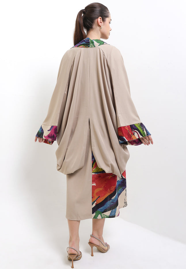 SET GAMIS Sleeveless C&S+TT & Cardigan Lowo Cut&Sew