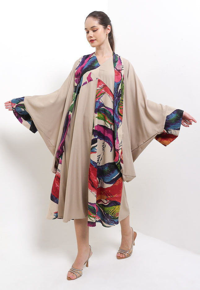 SET GAMIS Sleeveless C&S+TT & Cardigan Lowo Cut&Sew