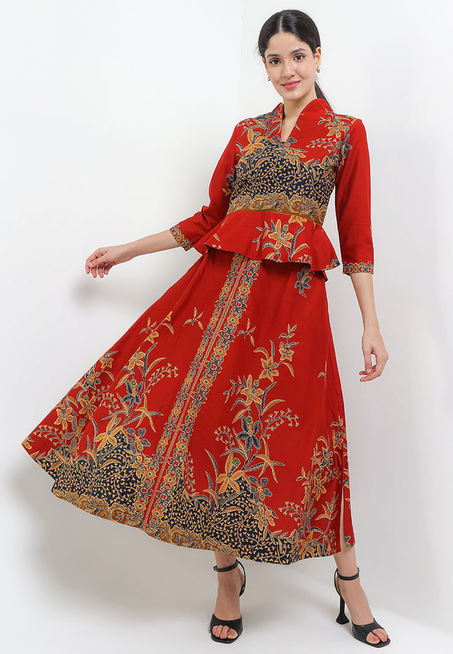 B.Swan-Necked PeplumCrop 7/8-Slv+Lining(TT)
