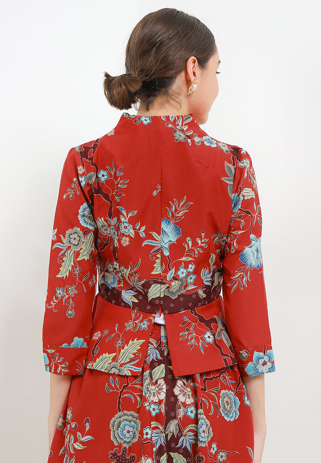 B.Swan-Necked PeplumCrop 7/8-Slv+Lining(TT)