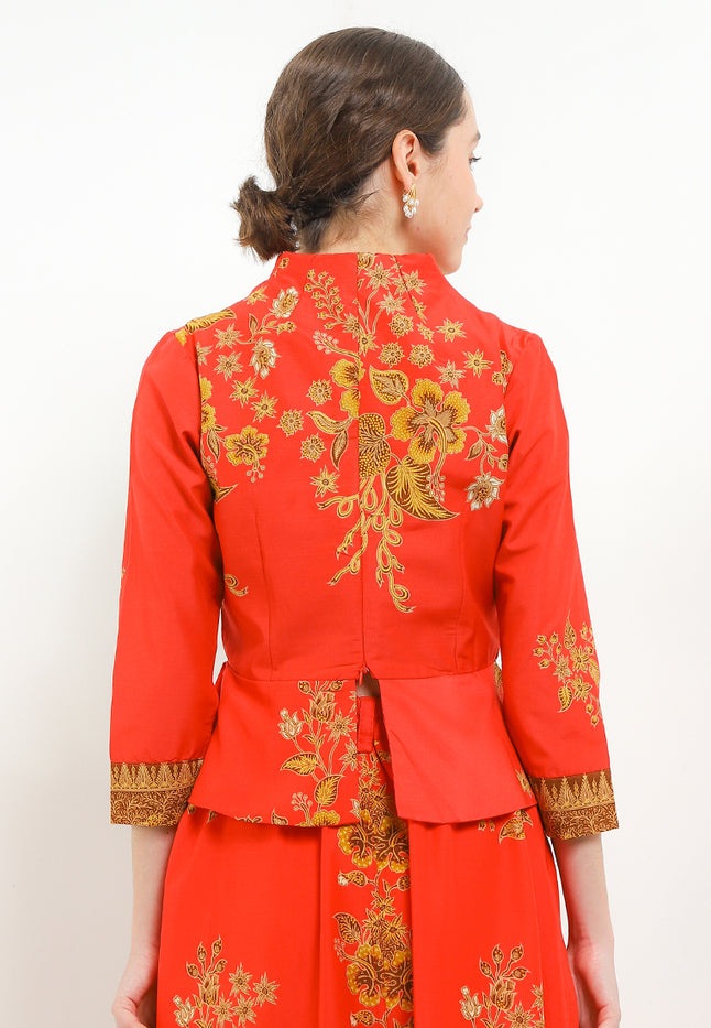 B.Swan-Necked PeplumCrop 7/8-Slv+Lining(TT)