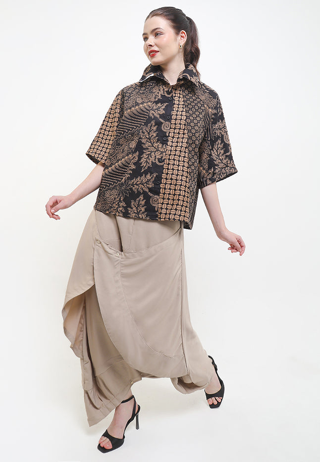 Woman's Shirt Dolman Panel-4 Cut&Sew+Lining