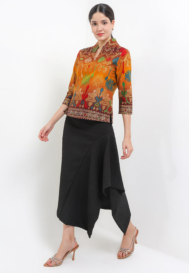 B.Swan-necked 7/8-Length Slv+Lining