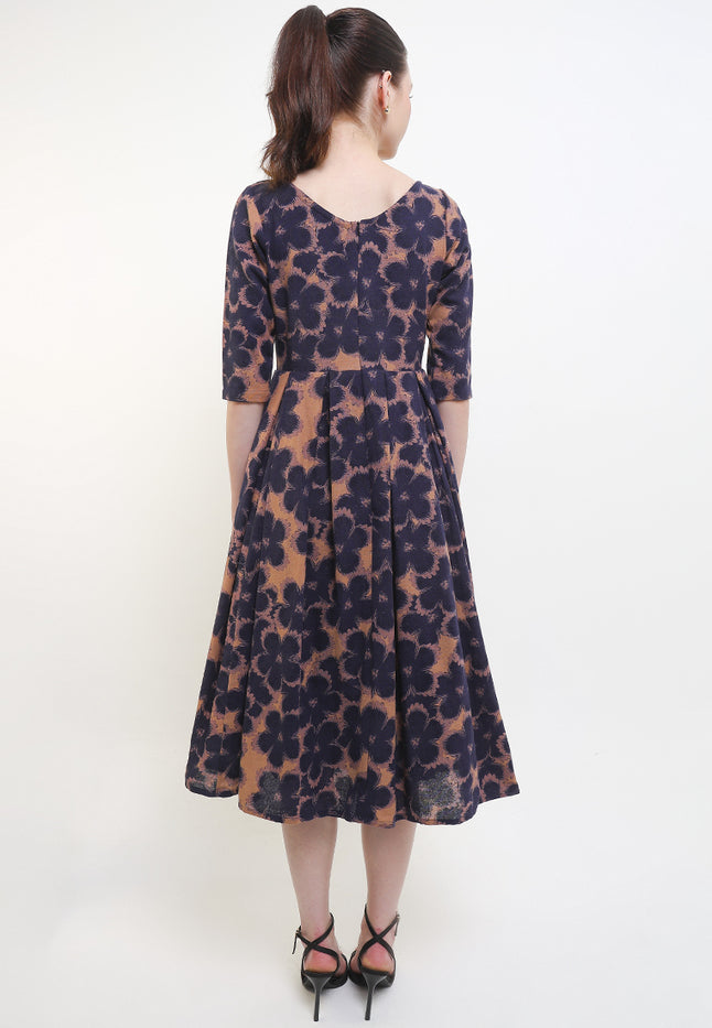 D.Classic Pleated 50's Sabrina 3/4-Slv+TTLining