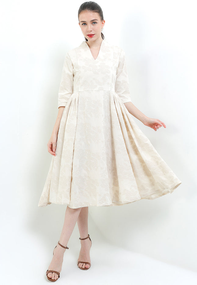 Dress ClassicCloq 50's SwanNecked 3/4-Slv+Lining