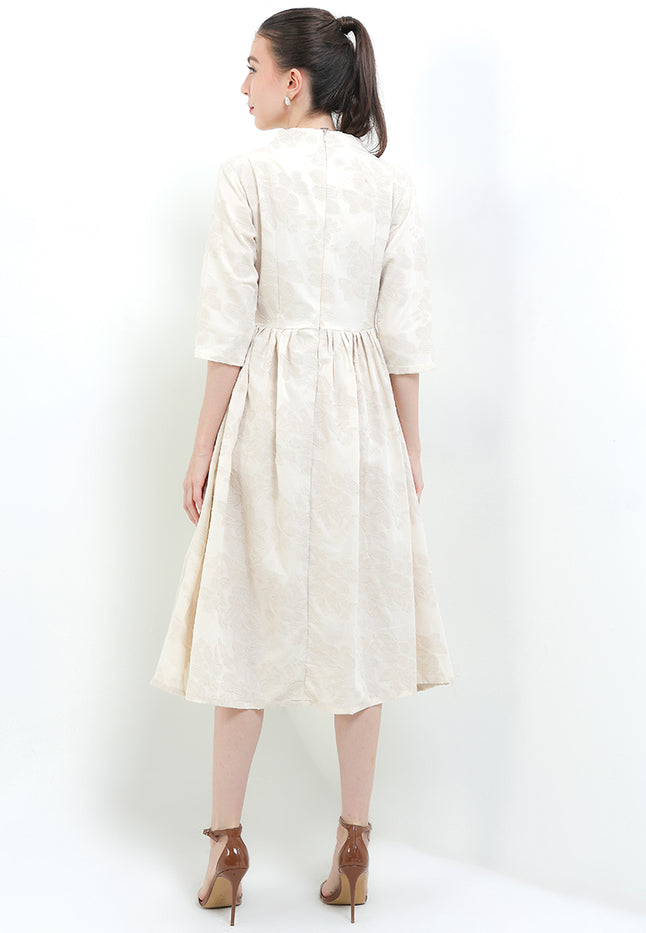 Dress ClassicCloq 50's SwanNecked 3/4-Slv+Lining