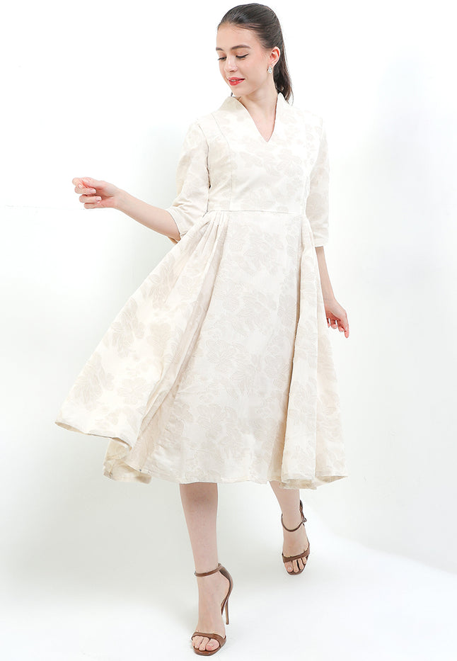 Dress ClassicCloq 50's SwanNecked 3/4-Slv+Lining