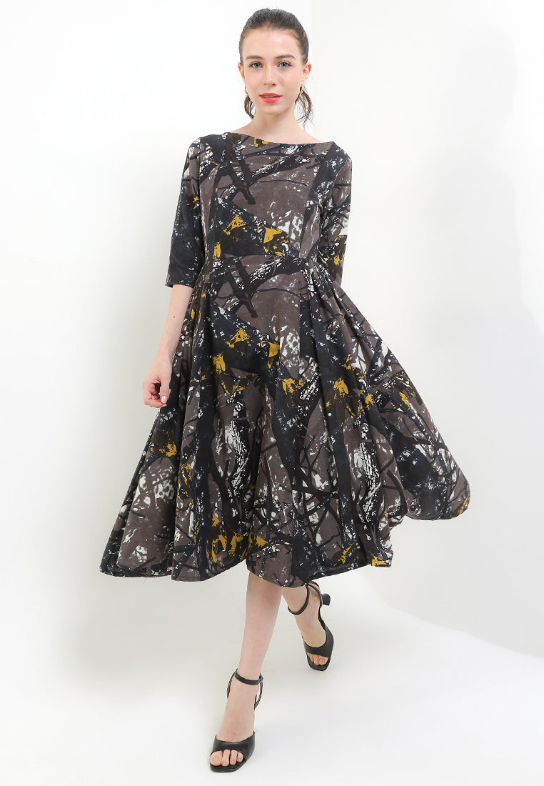 Dress ClassicCloq 50's SwanNecked CAP-Slv+Lining