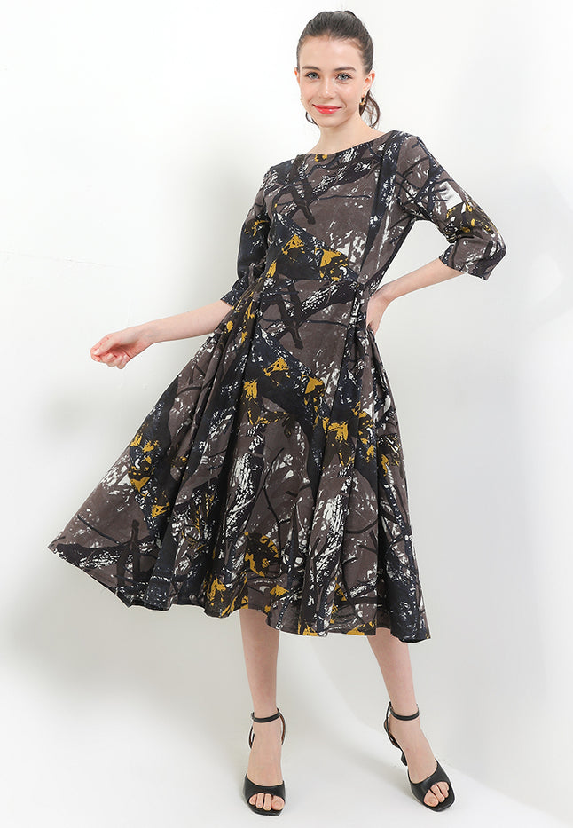 Dress ClassicCloq 50's SwanNecked CAP-Slv+Lining