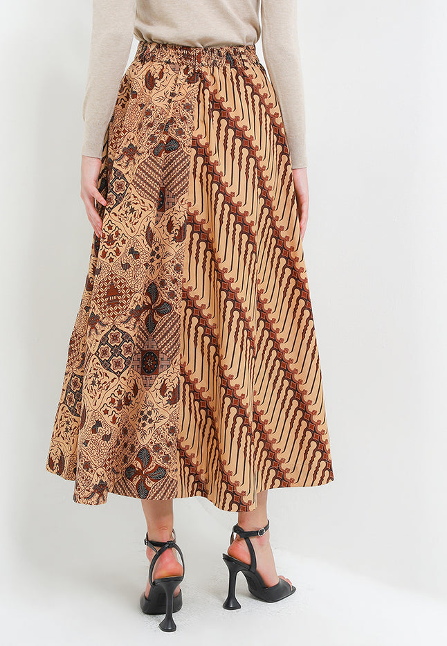 Elastic-waisted Long Skirt Alaia Cut&Sew+Lining