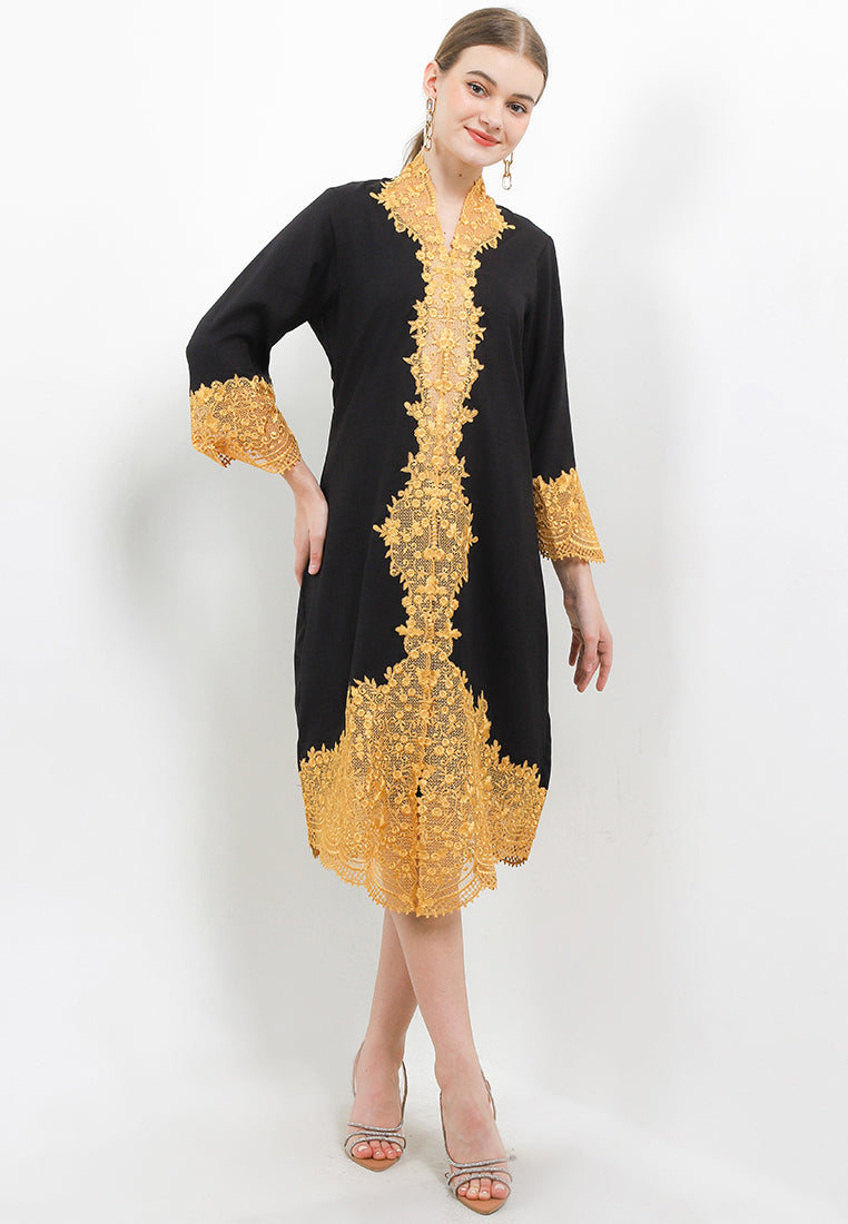 Long Kebaya Embroidery-Bunga Melati Long/Sleeve