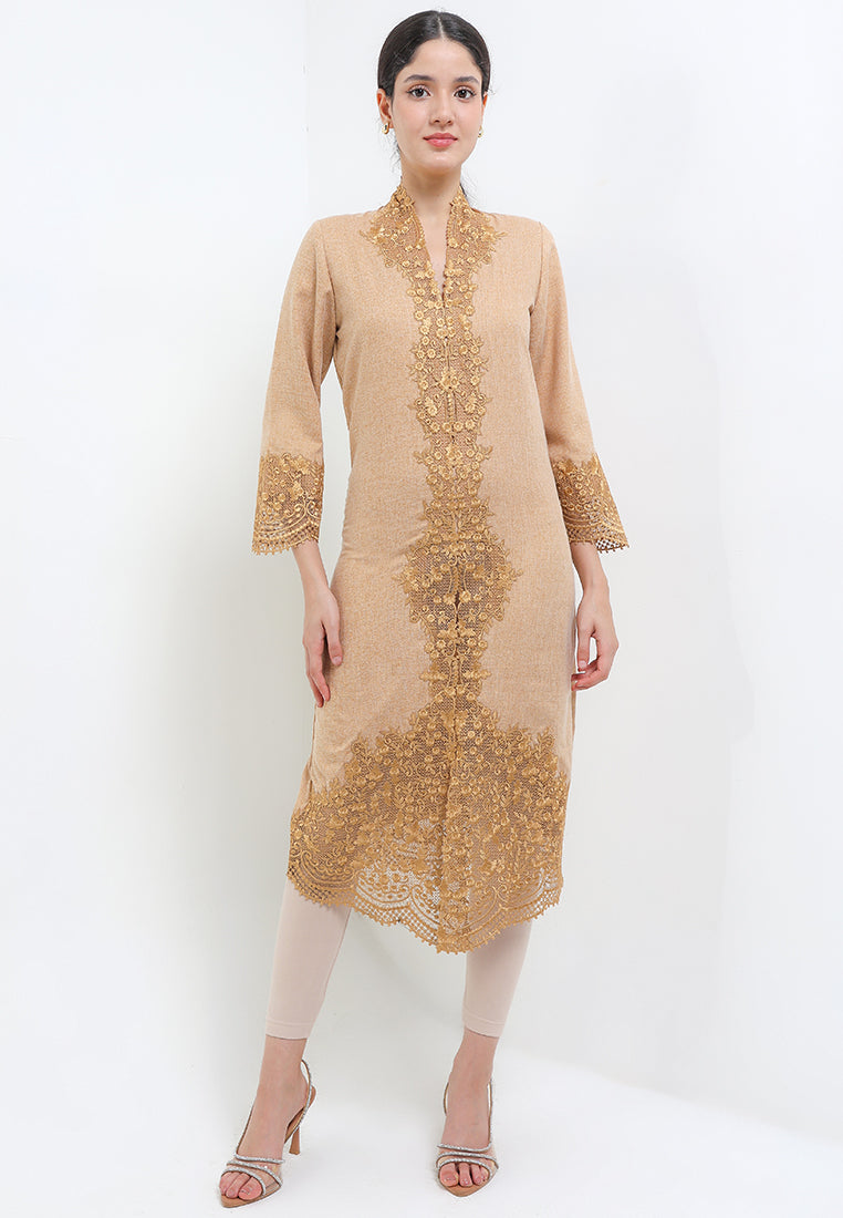 Embroidery LONG Kebaya L/Slv>Bunga Melati
