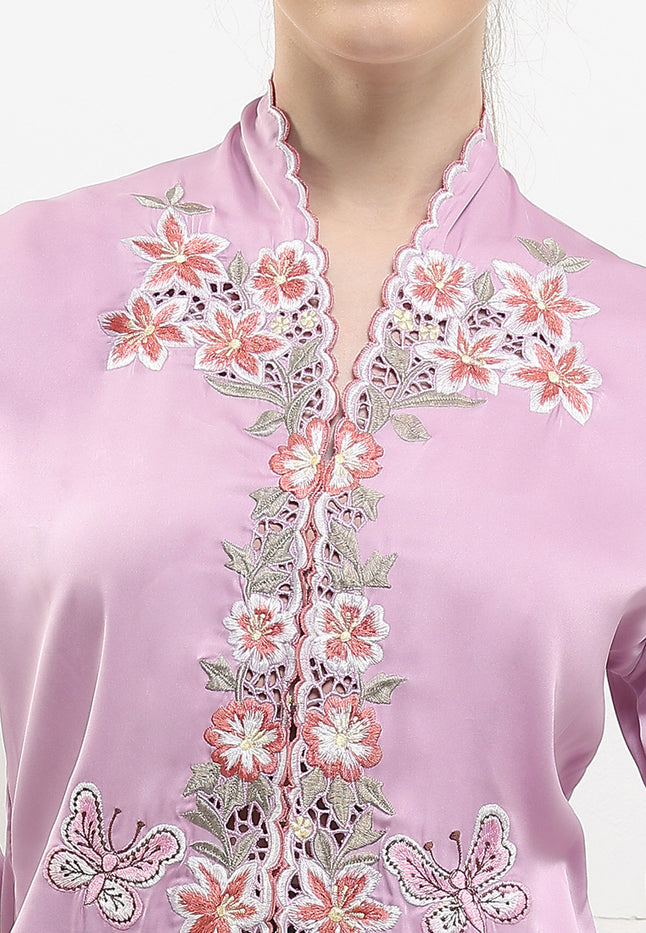 Embroidery-Manual Kebaya 7/8-Sleeve>Lily Eyelet