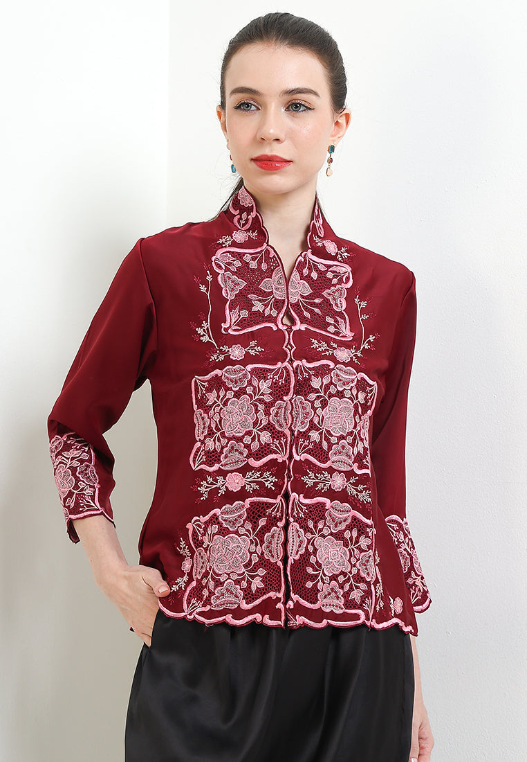 Embroidery-Manual KBY 7/8-Sleeve>WindowFloral