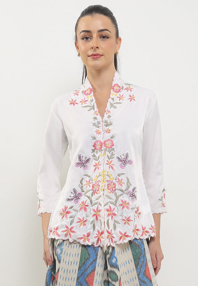 Embroidery-Manual Kebaya 7/8-Sleeve>Lily Butterfly