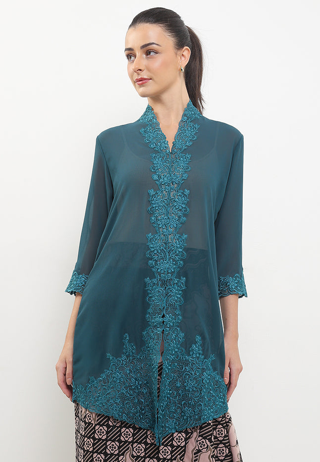 Embroidery Long Kebaya 7/8-Slv>Seret PecahKopi