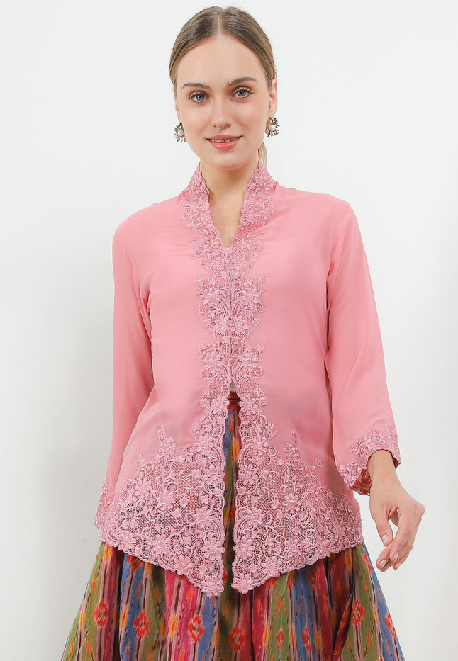 Embroidery Kebaya Classic Long/Sleeve-Seret Kopi