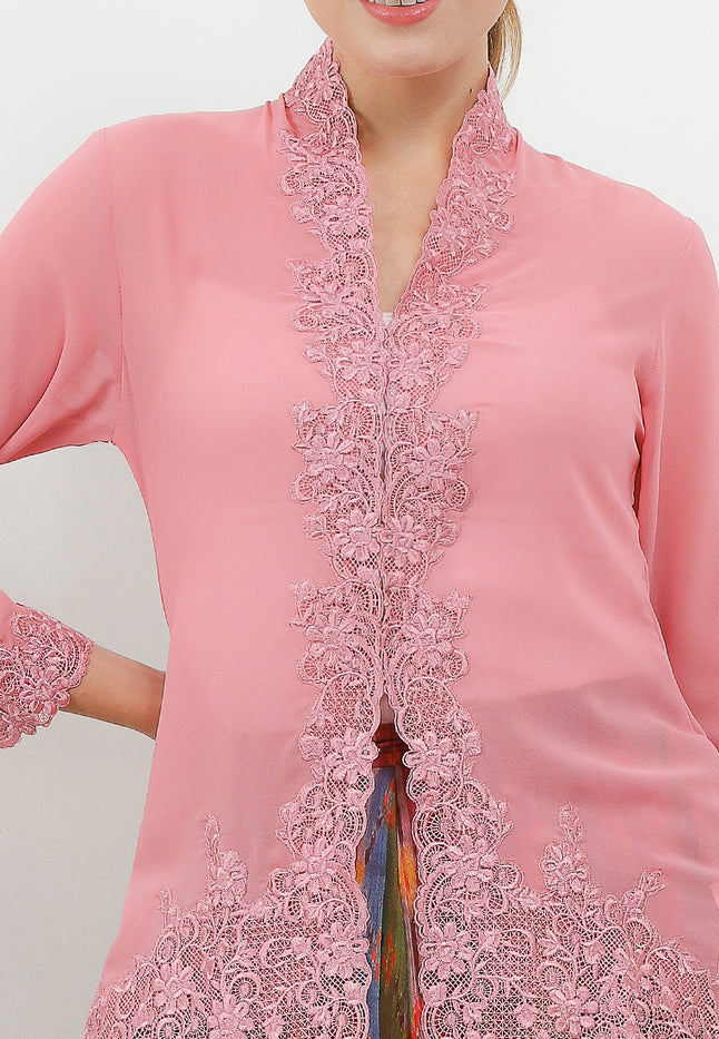 Embroidery Kebaya Classic Long/Sleeve-Seret Kopi