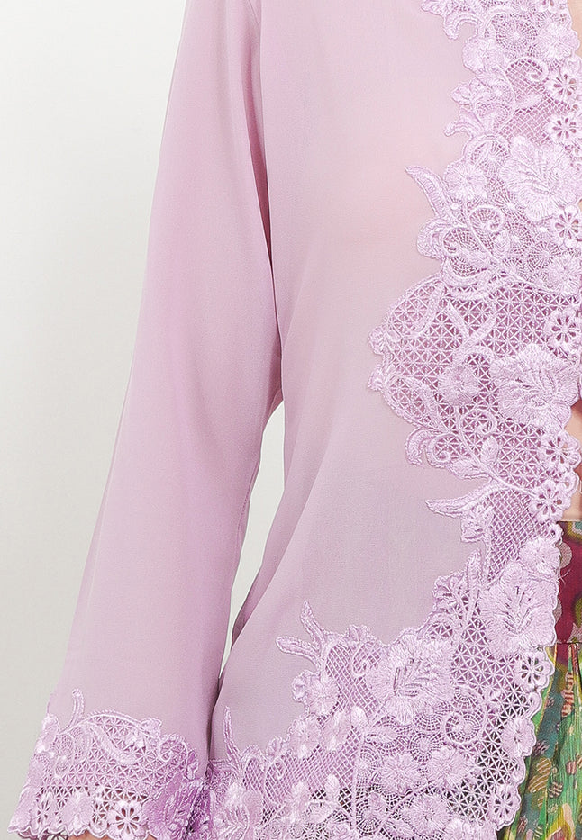 Embroidery Kebaya Classic Long/Sleeve-Gacluk Kopi