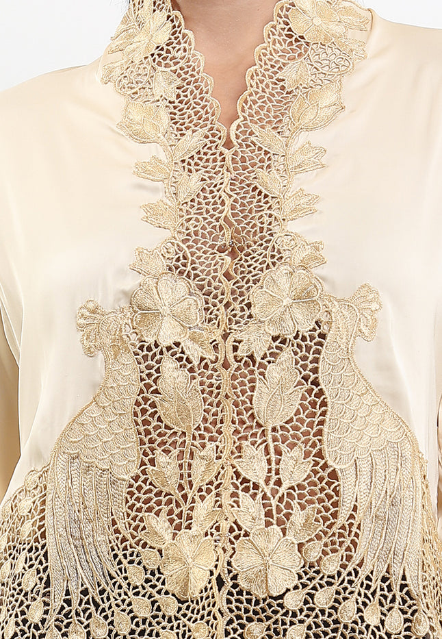 Embroidery Kebaya 7/8-Sleeve>Peacock Unicolor