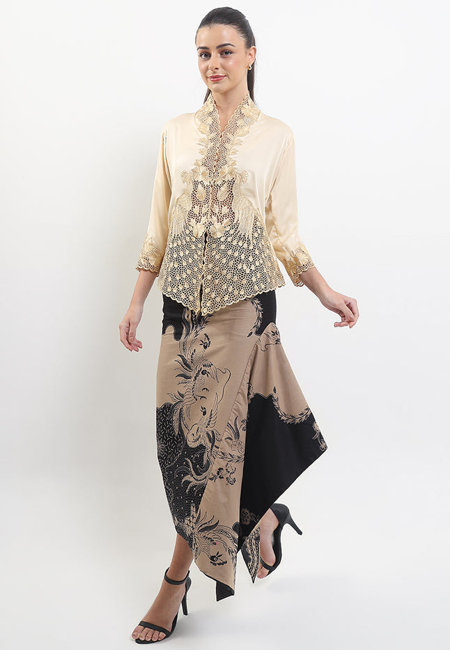 Embroidery Kebaya 7/8-Sleeve>Peacock Unicolor