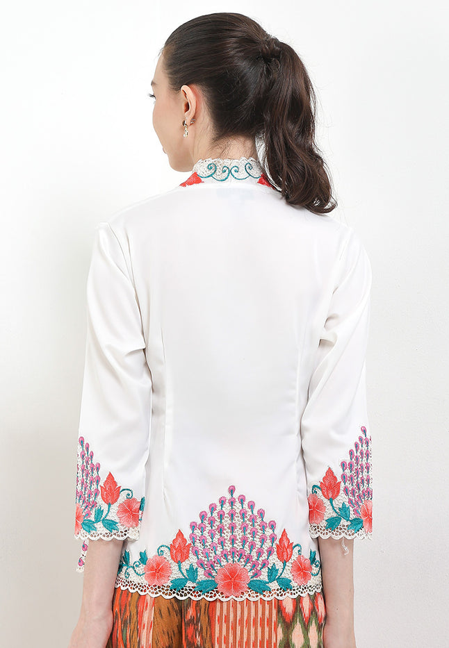 Embroidery Kebaya 7/8-Sleeve>Peacock Colored