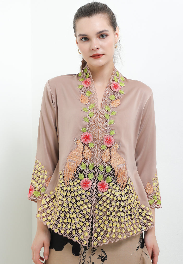 Embroidery Kebaya 7/8-Sleeve>Peacock Colored