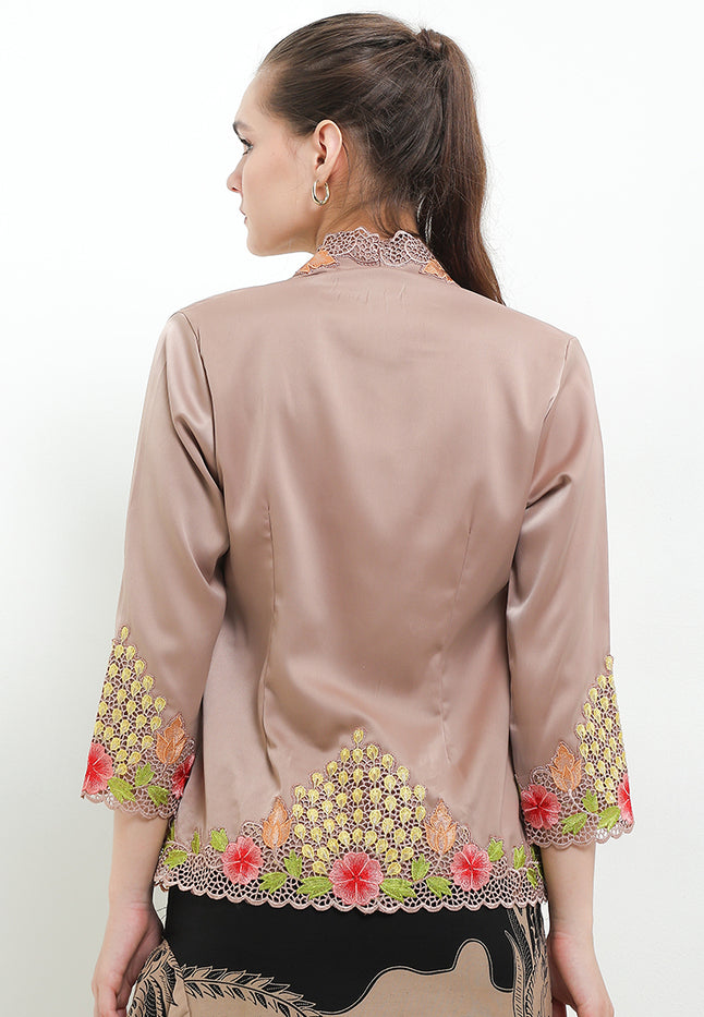 Embroidery Kebaya 7/8-Sleeve>Peacock Colored