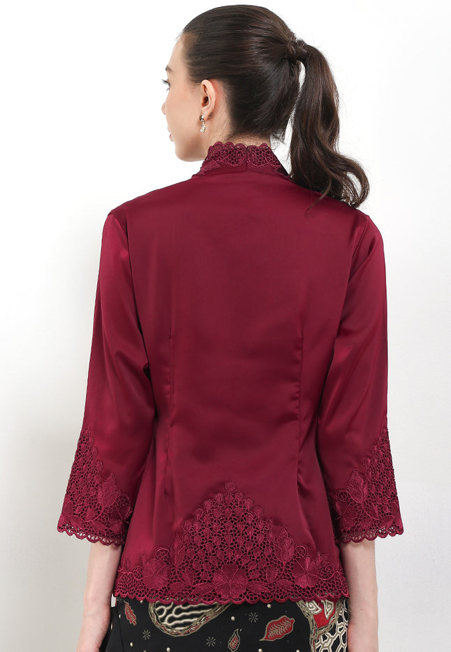 Embroidery Kebaya 7/8-Sleeve>Peacock Unicolor
