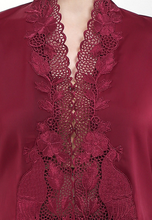 Embroidery Kebaya 7/8-Sleeve>Peacock Unicolor