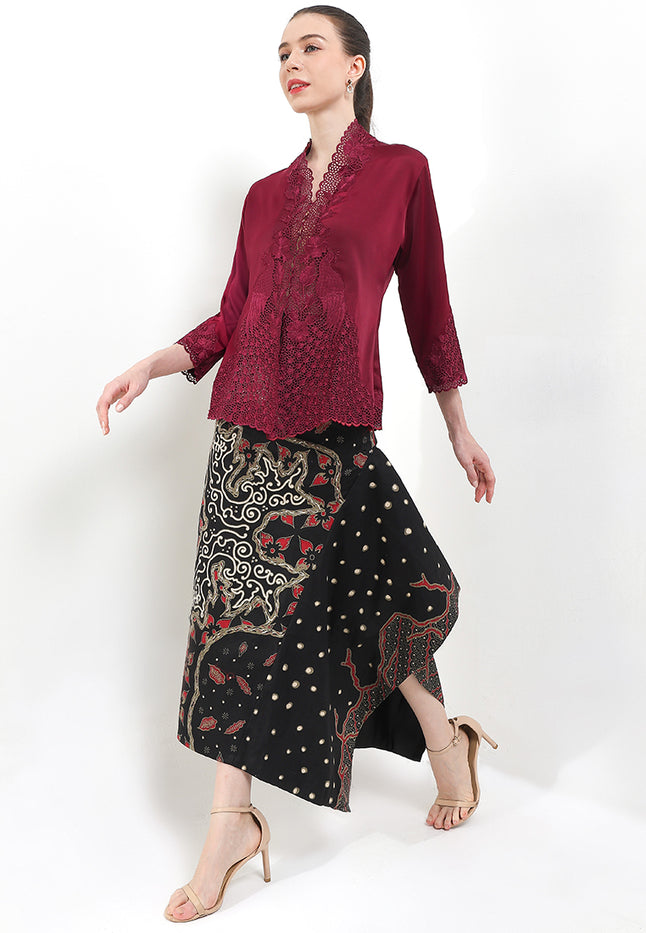 Embroidery Kebaya 7/8-Sleeve>Peacock Unicolor